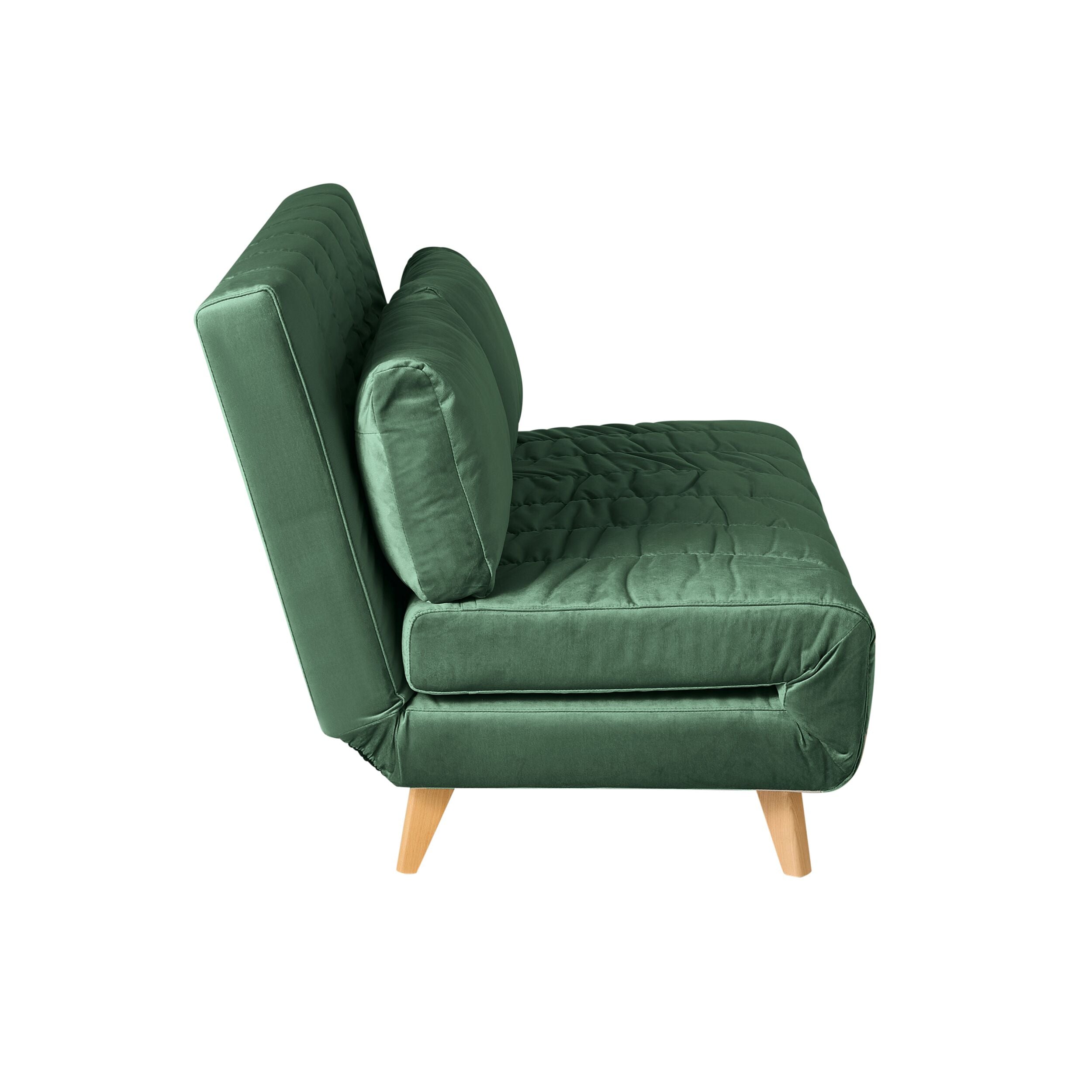 Velvet Double Sofa Bed Emerald Green