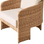 Fauteuil d'extérieur en résine tressée coloris sable
