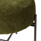 Repose-pieds rond en tissu vert sauge