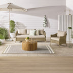 Fauteuil d'extérieur en osier naturel Hamptons
