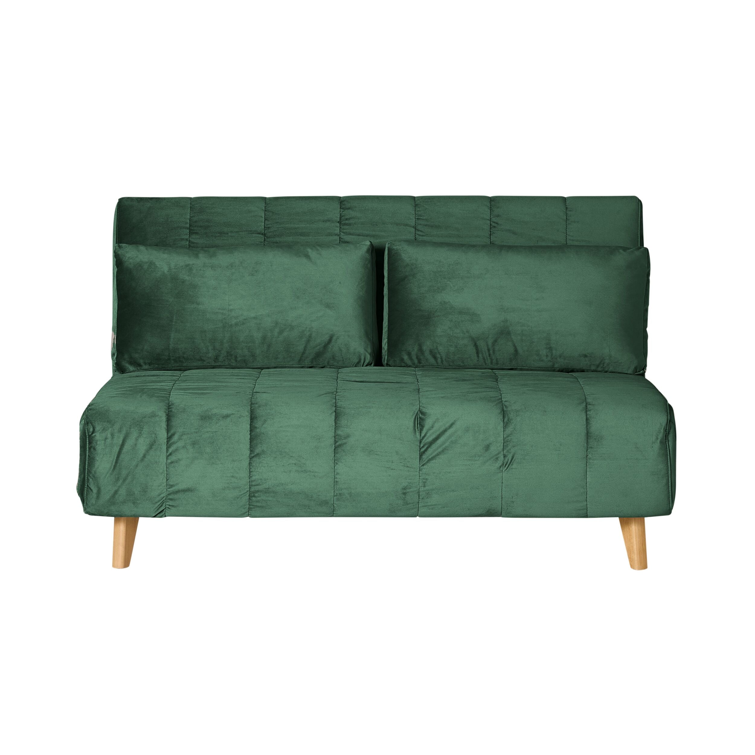 Velvet Double Sofa Bed Emerald Green