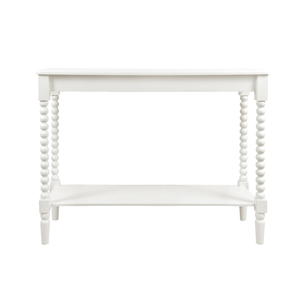 Bobbin-Turned Timber Console Table White