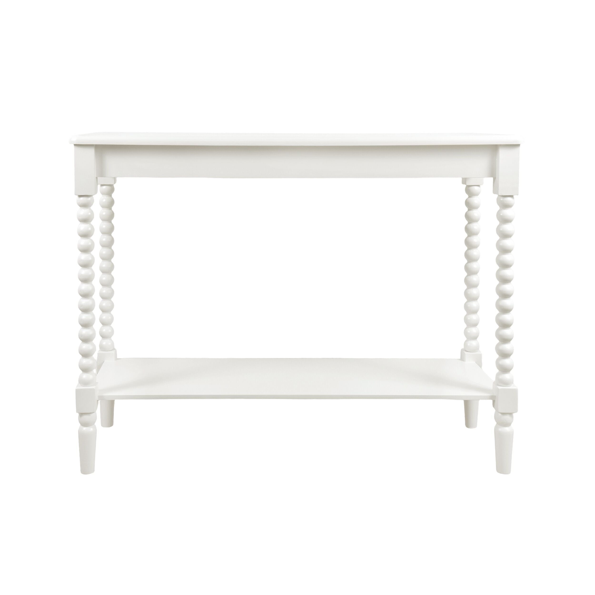 Bobbin-Turned Timber Console Table White