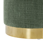 Pouf rond en tissu vert mousse