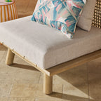 Fauteuil d'extérieur en bois d'acacia et corde, naturel