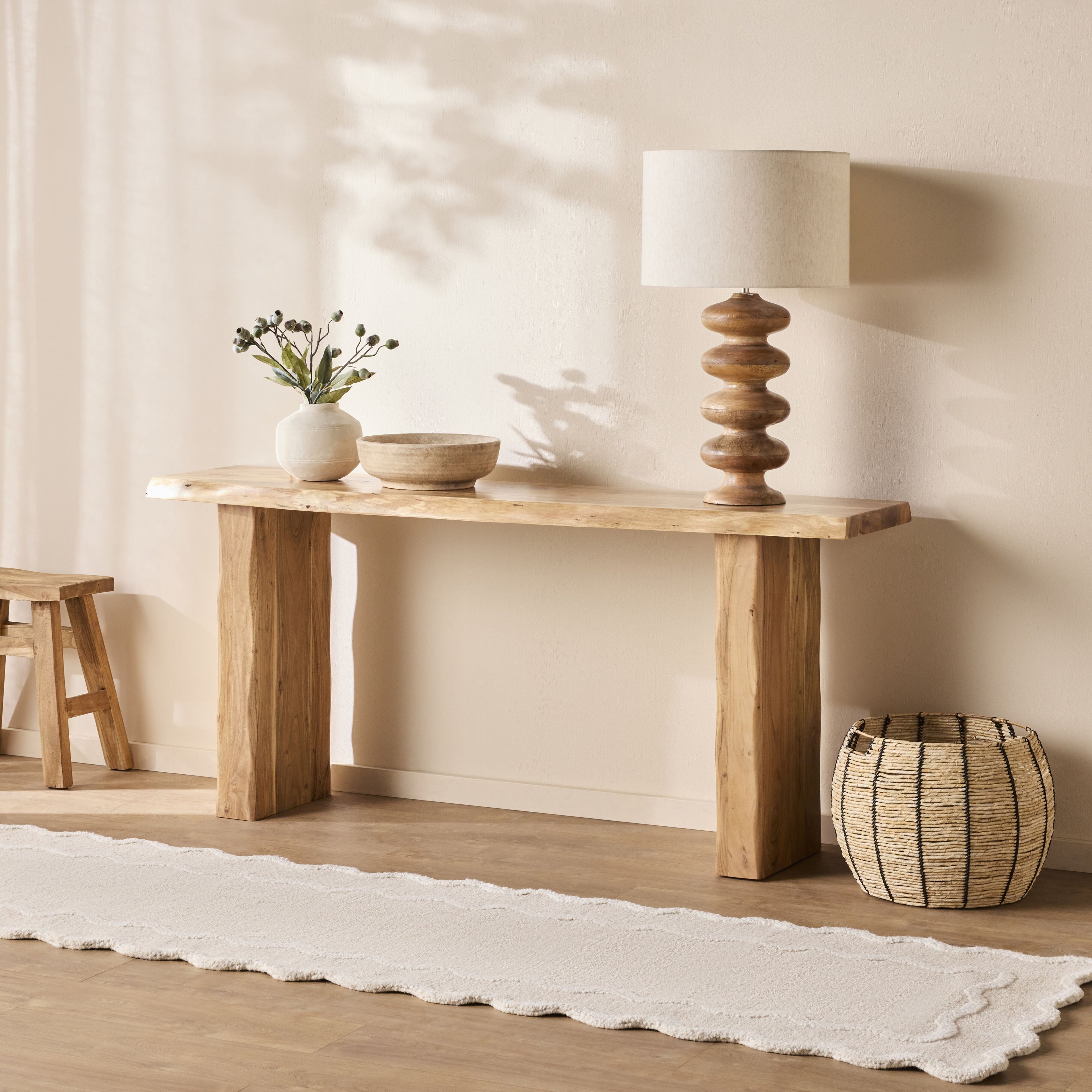 Live Edge Solid Acacia Console Table 180cm