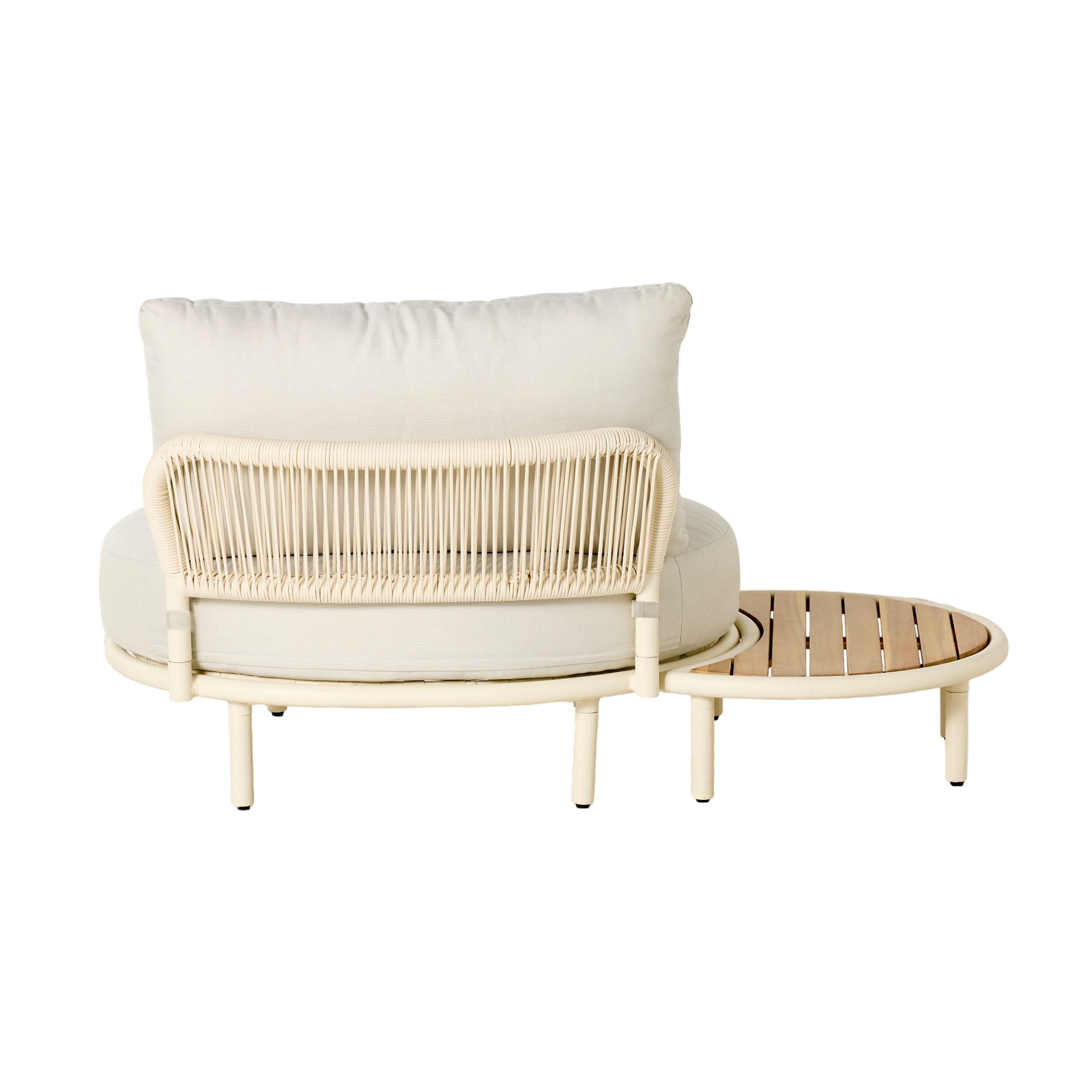 Curved Aluminium Outdoor Armchair Natural