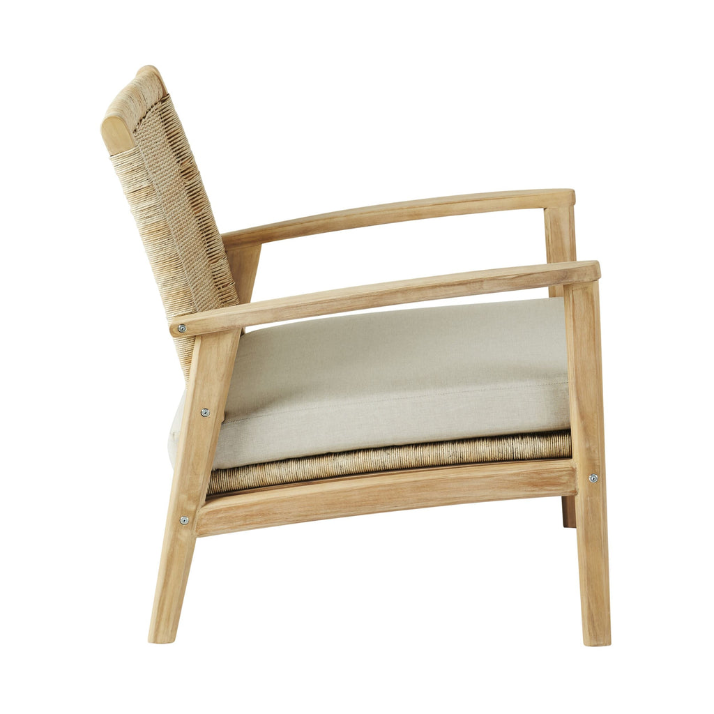 Wicker Outdoor Occasional Chair Natural Timber