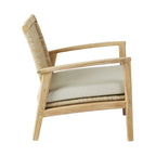 Chaise d'appoint d'extérieur en osier, bois naturel