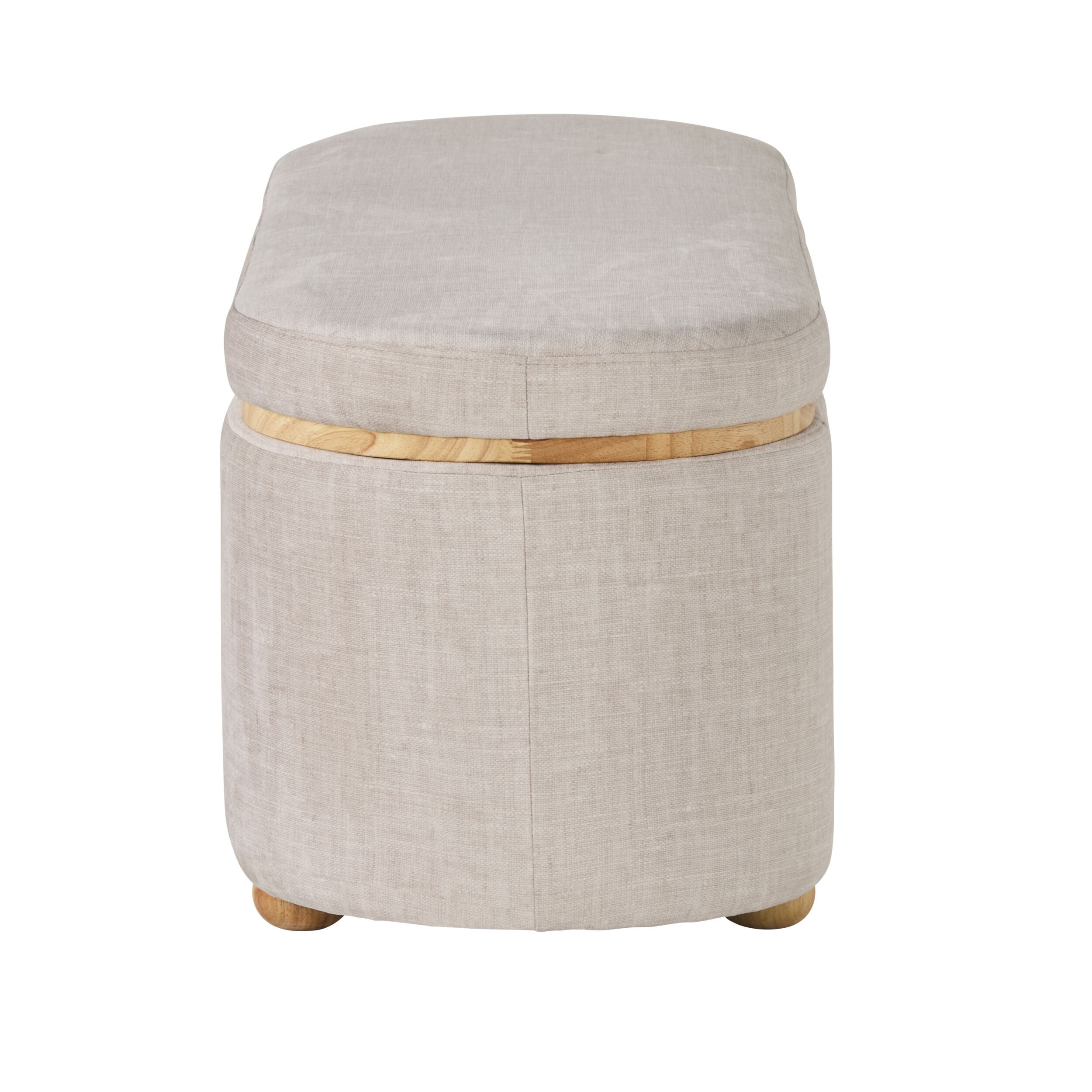 Textured Weave Storage Bench Pecan