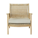 Chaise d'appoint d'extérieur en osier, bois naturel