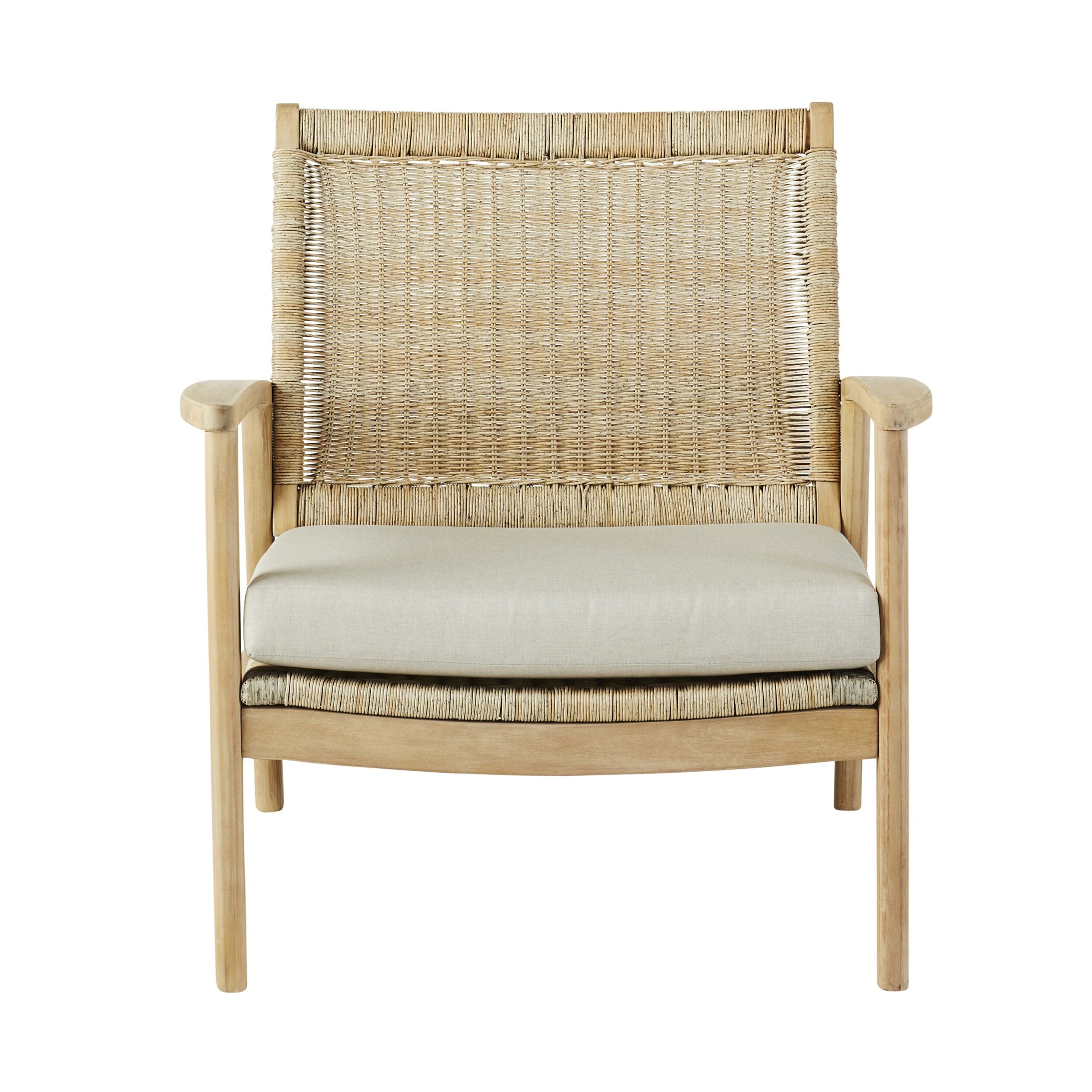 Wicker Outdoor Occasional Chair Natural Timber