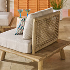 Fauteuil d'extérieur en bois d'acacia et corde, naturel