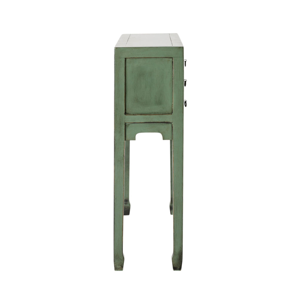 Chinese-Style Console 2 Door 6 Drawer Sage Green