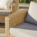 Fauteuil d'extérieur en osier toutes saisons Naturel