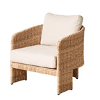 Fauteuil d'extérieur en résine tressée coloris sable