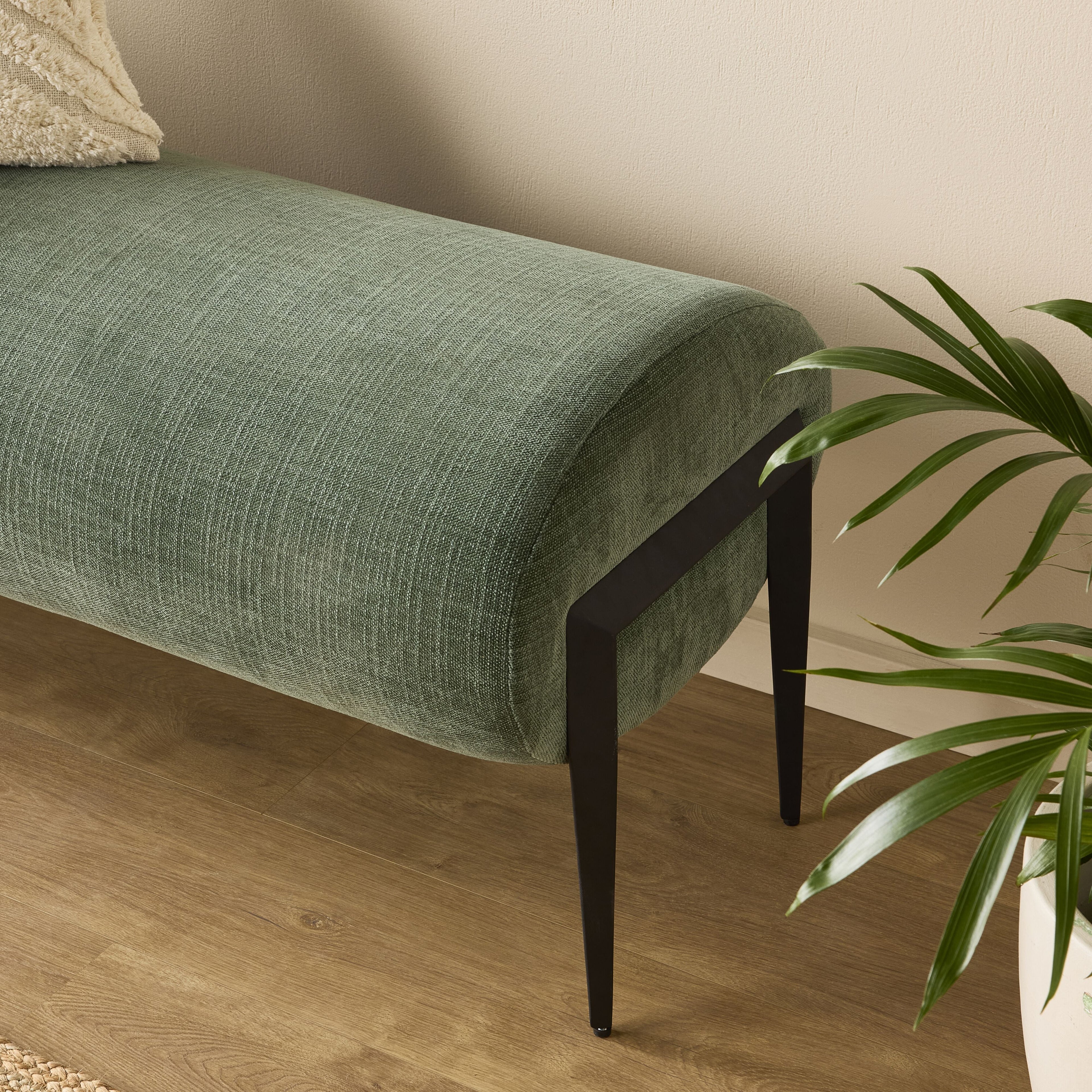 Upholstered Bench Solace Moss Green