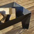 Foyer rectangulaire en fer noir mat 80x50cm