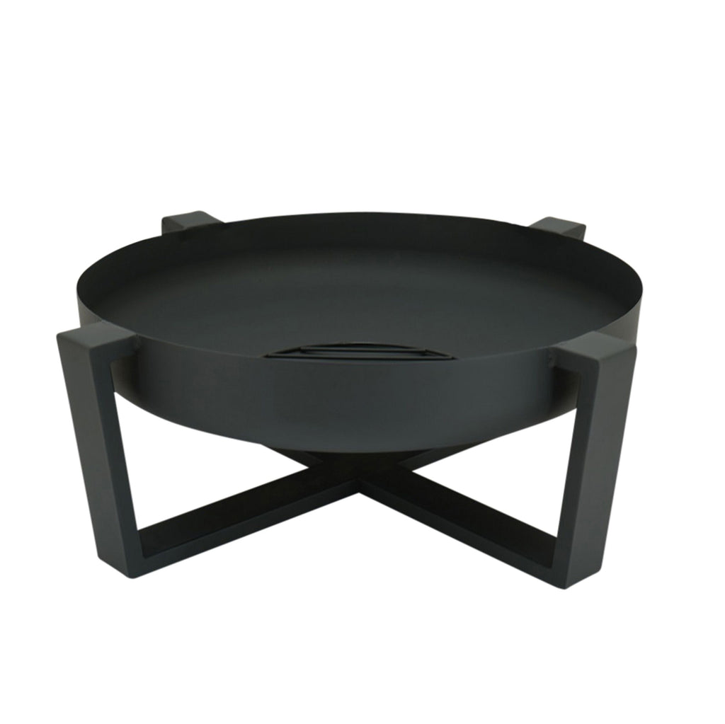 Iron Round Fire Pit Matte Black 60x60cm