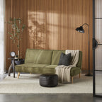 Canapé convertible clic-clac en tissu texturé vert olive