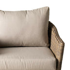 Fauteuil d'extérieur en osier naturel Hamptons