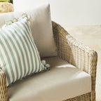 Fauteuil d'extérieur en osier naturel Hamptons
