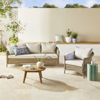 Fauteuil d'extérieur en osier naturel Hamptons