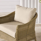 Fauteuil d'extérieur en osier naturel Hamptons