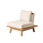 Fauteuil d'extérieur en bois d'acacia et corde, naturel