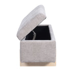 Banc de rangement en chenille lin taupe