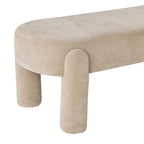 Banc rembourré en chenille tons taupe