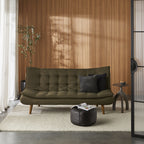 Canapé convertible en tissu texturé vert cyprès