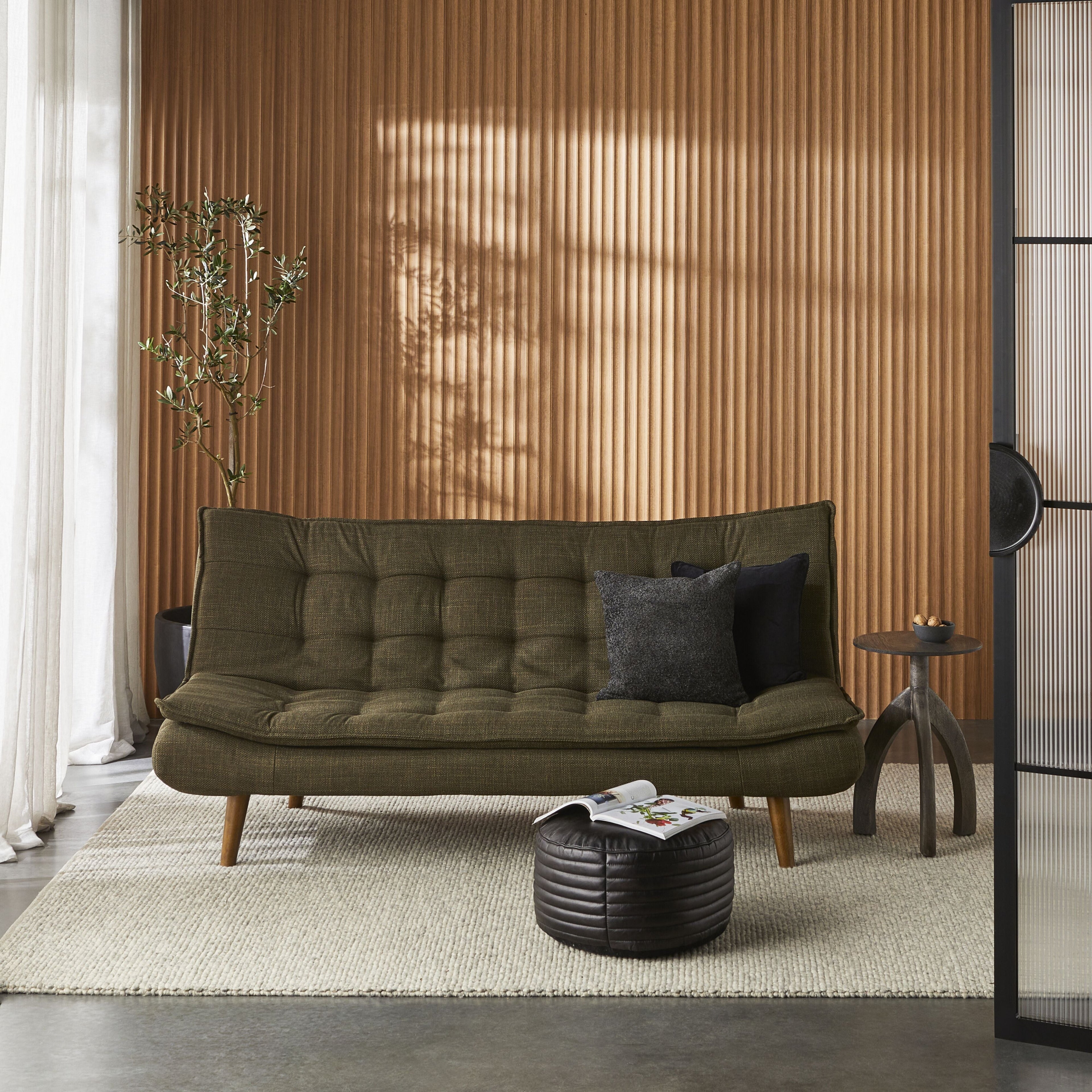 Click-Clack Sofa Bed Cypress Green Textured Weave