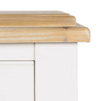 Console de table Hamptons Pin 2 tiroirs Blanc