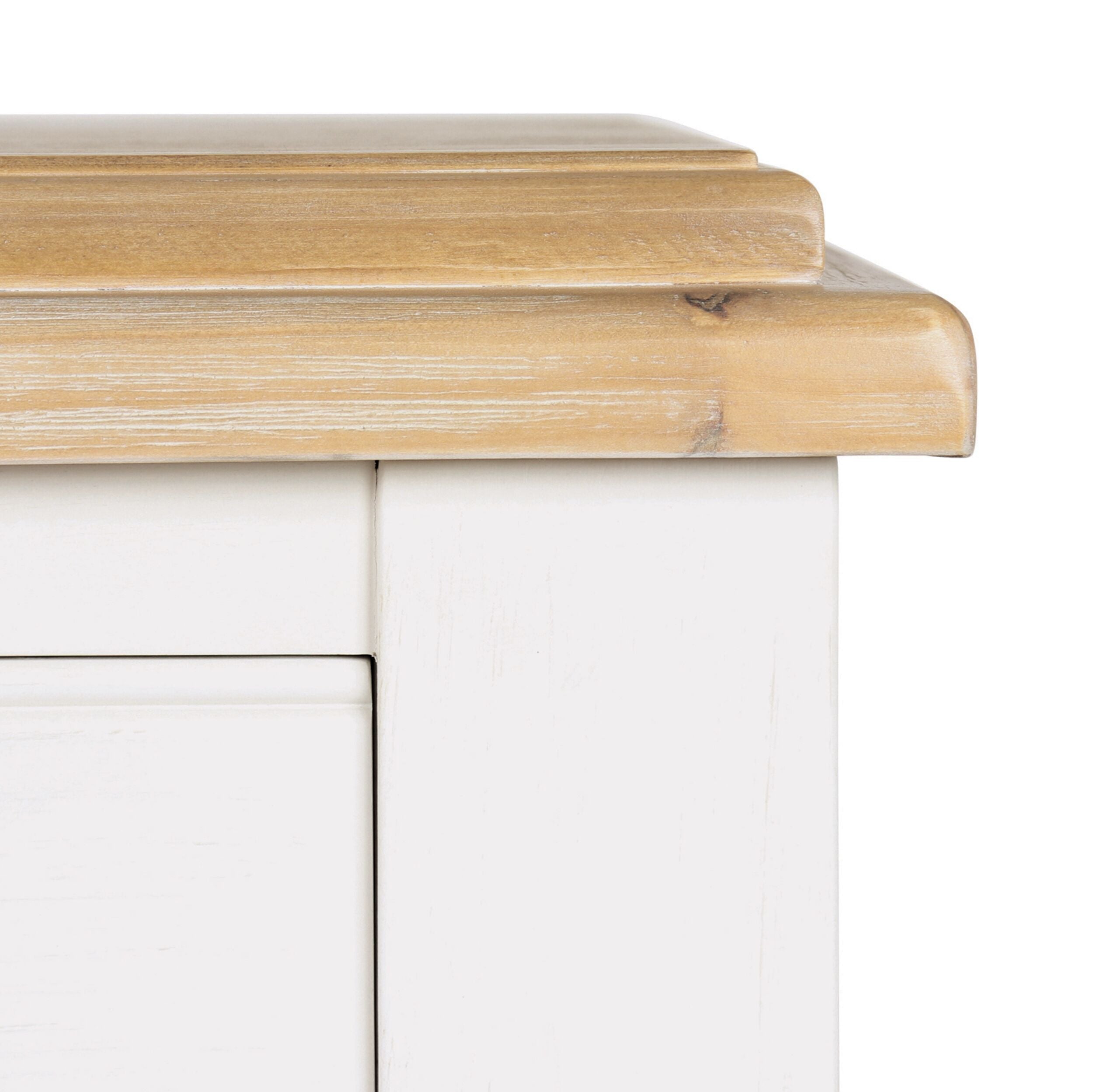 Hamptons Pine Console Table 2 Drawer White